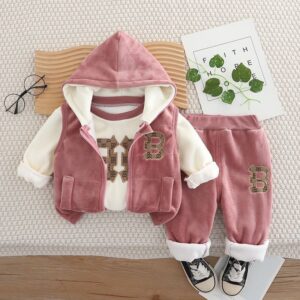 Blush Bear Velvet Hoodie Set