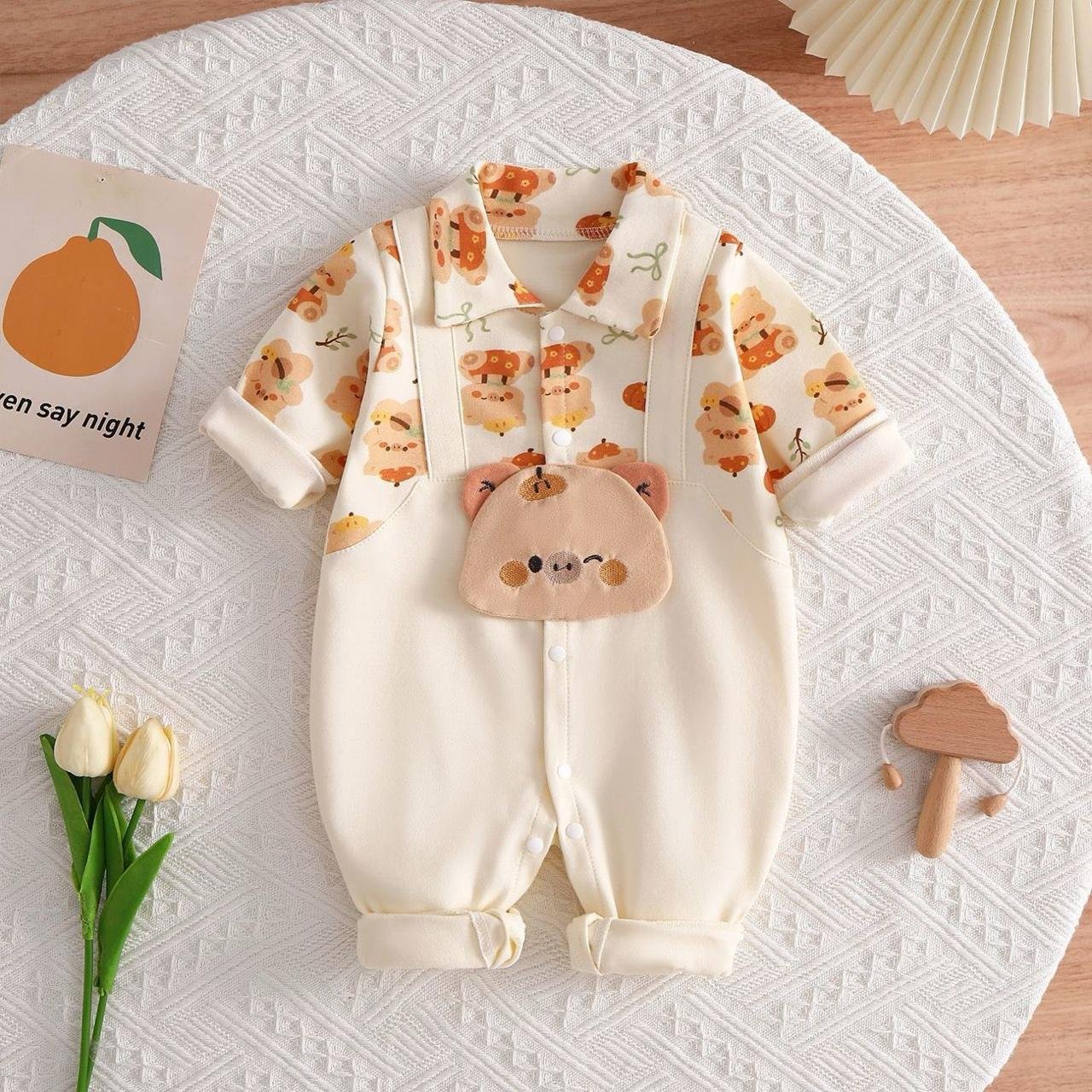 Little Bear Suspenders Romper - Image 2