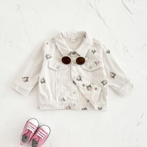 Ivory Blossom Baby Denim Jacket