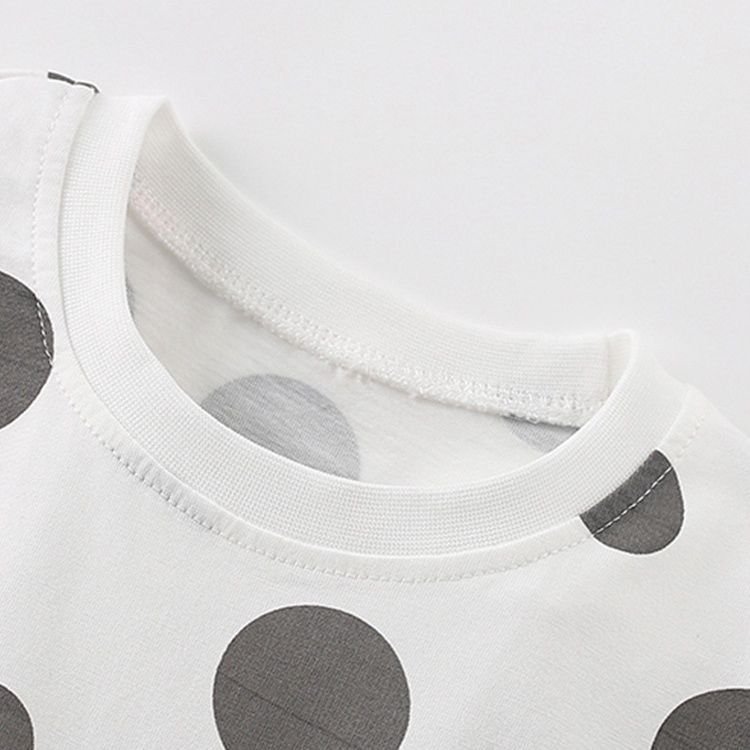 Kids Panda Polka Dot Top & Shorts Set – White & Charcoal - Image 8