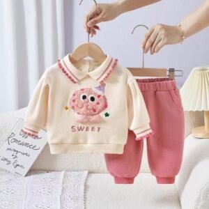 Baby Girl Sweet Cupcake Embroidered set