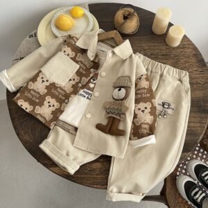 Baby Boy Happy Little Bear 3-Piece Outfit Set