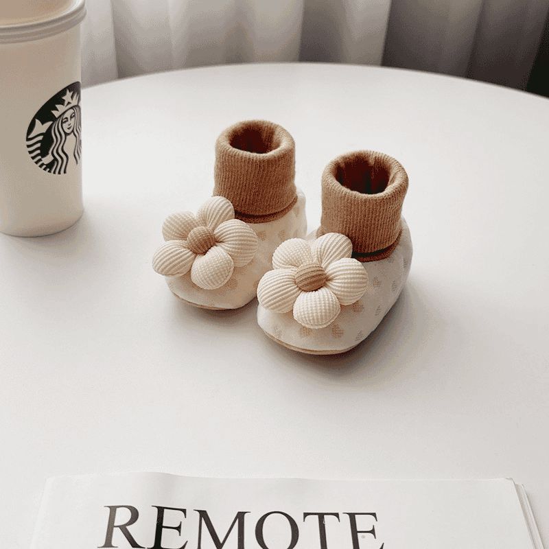 Baby Flower Knit Bootie Socks