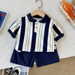 Navy Stripe Little Champ Set