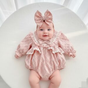 Blush Bow Princess Romper Set