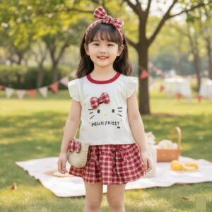 Hello Kitty Red Checkered Bow Dress Set