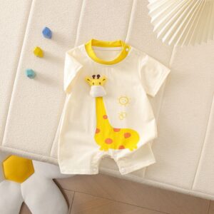 Sunny Giraffe Hug Baby Romper