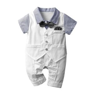 Little Gentleman Bow-Tie Baby Romper