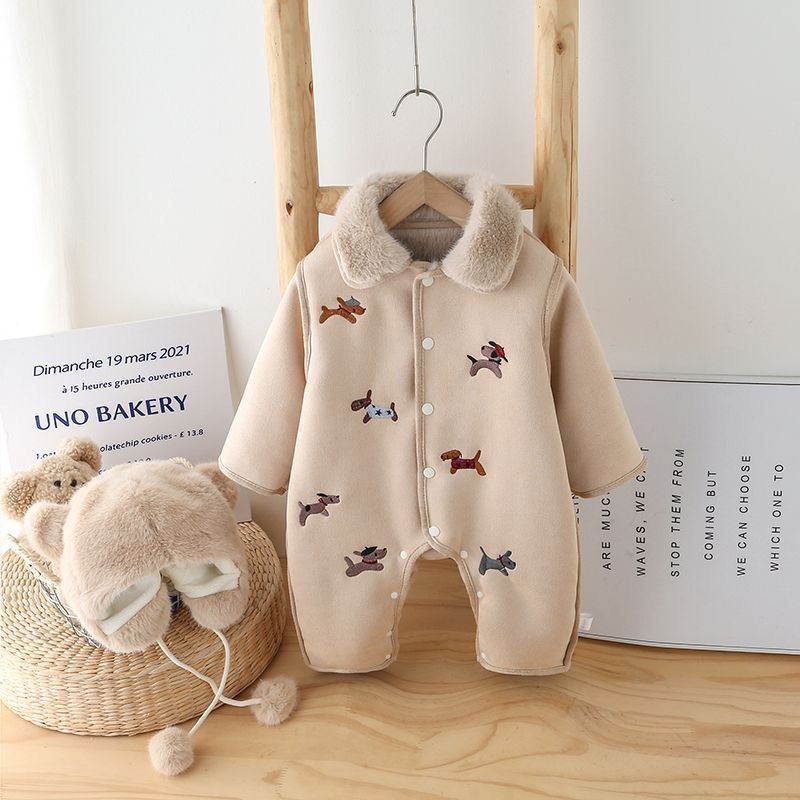 Vintage Puppy Sherpa Romper