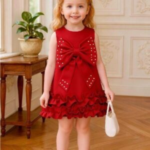 Ruby Pearl Bow Princess Dress