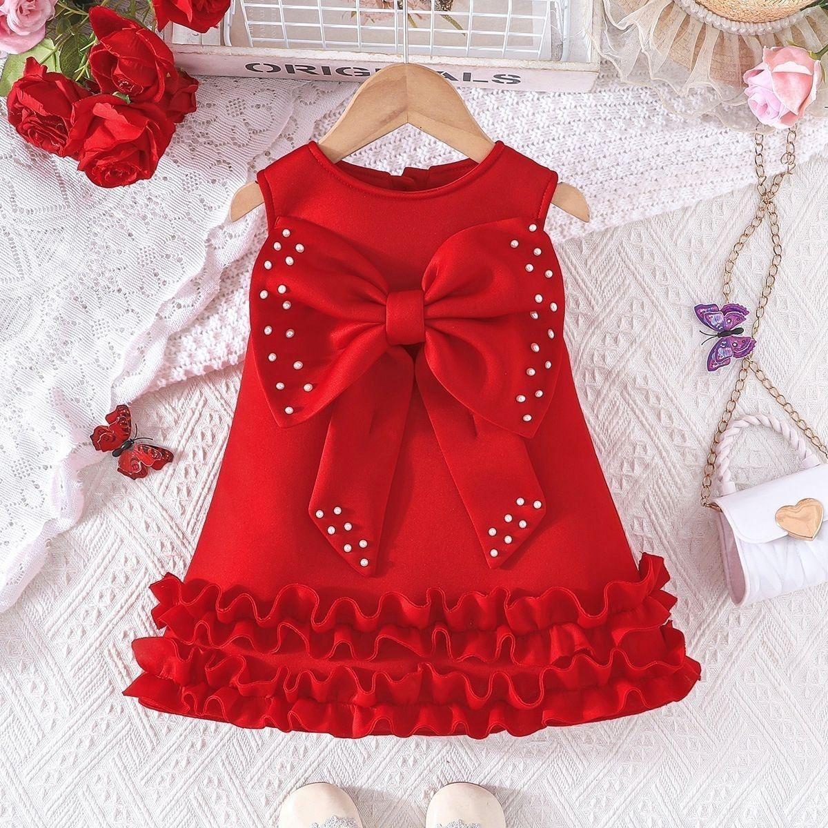 Ruby Pearl Bow Princess Dress - Image 2
